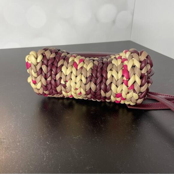 THEMOIRÈ Braided Cabernet Motif Mini Pochette With Removable Shoulder Straps - Picture 8 of 8